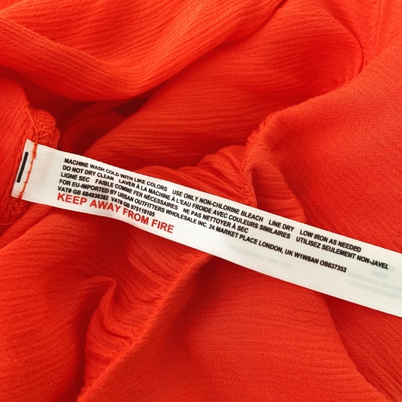 Free People Red Orange Ruffled Tank Top - Picture 6 of 7